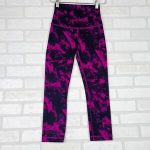 Lululemon Align Leggings High Rise Cropped Pink Black Athleisure Activewear, XXS
